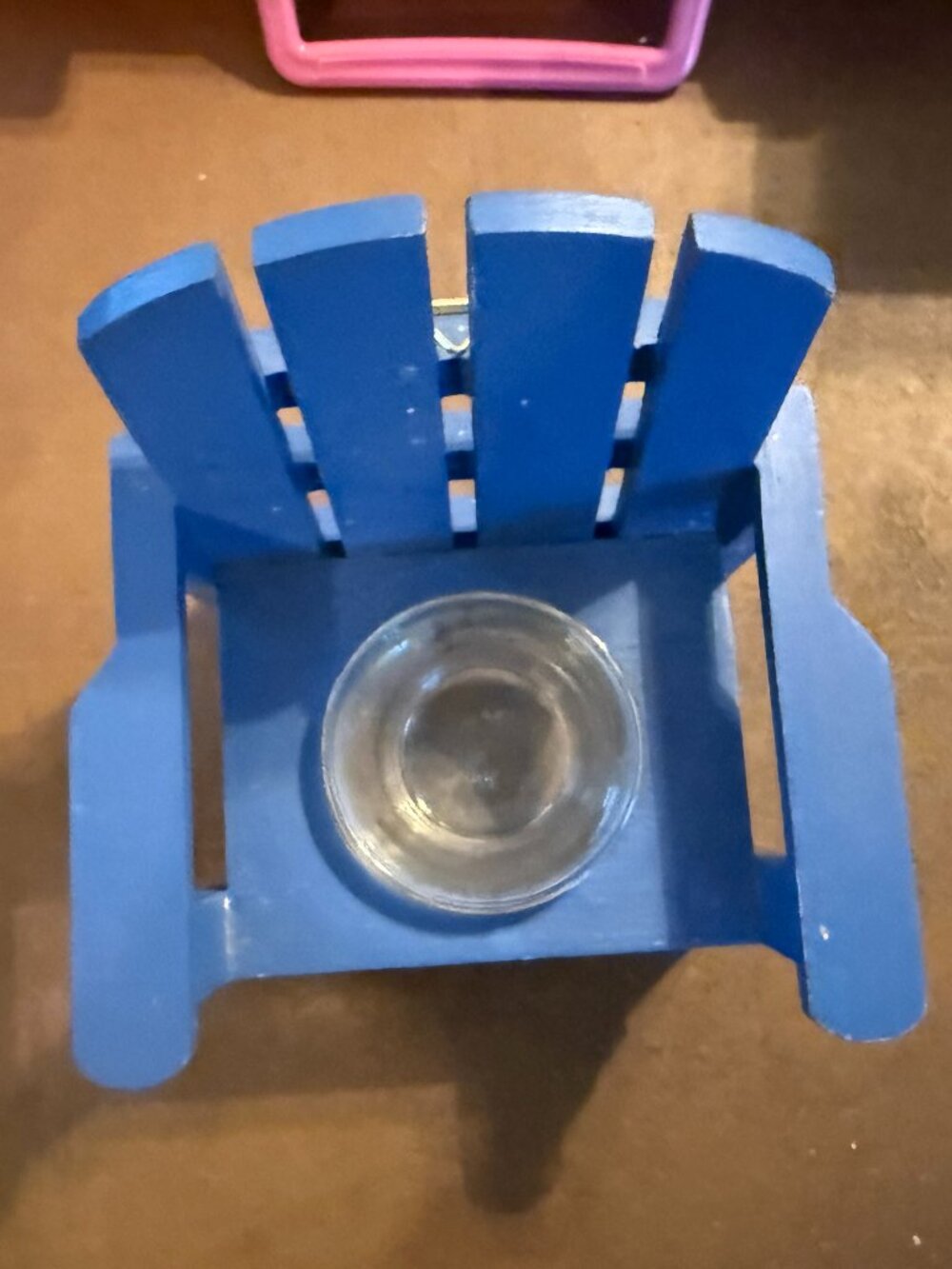 2 Vintage Candle Holder, TEA LIGHT PLANT HOLDER BLUE ADIRONDACK BEACH CHAIRS